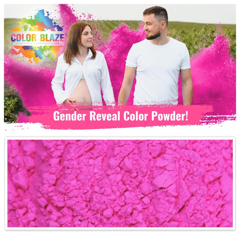 Color Blaze Pink Baby Gender Reveal Powder - 2 Pounds of Pink Colored Powder for Girl - For Motorcycle Burnout, Toss, Photoshoot, Party & Festival - Combo Pack of 2 Bags with 1 Pound - Pink - Image 2